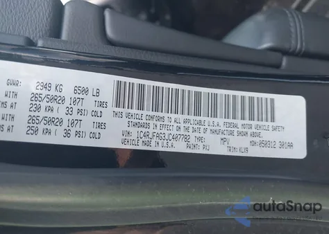 2018 Jeep Grand Cherokee Altitude 4X4 из США, поврежденный, VIN 1C4RJFAG3JC407782